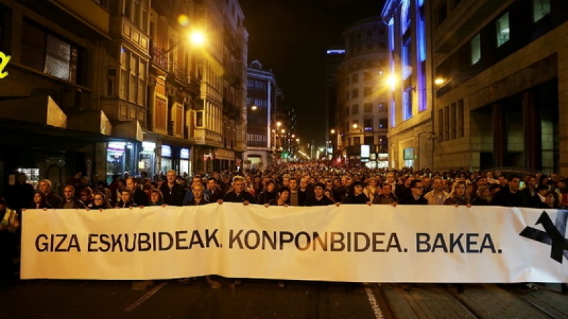 manifiestación en Bilbao en favor de los derechos 