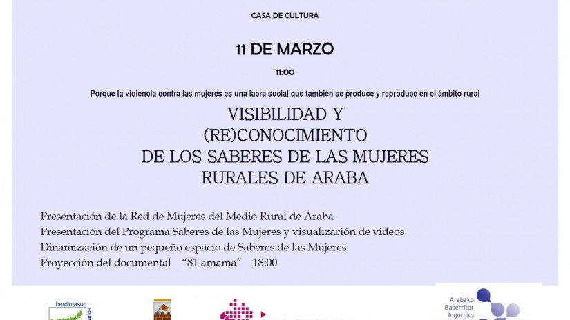 Coloquio sobre los conocimientos de las mujeres del Medio Rural de Araba